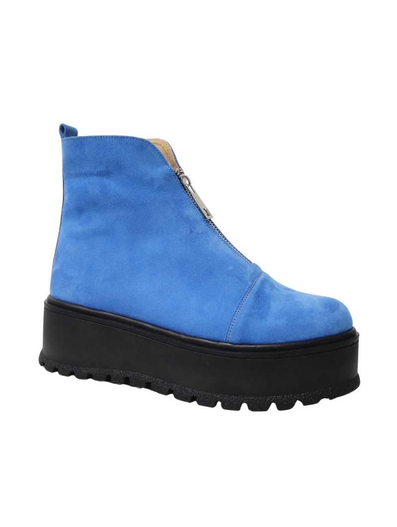Assassin rainfall Store Ghete de Primavara, Piele Intoarsa Albastre cu Platforma - Mateo Shoes  Culoare Albastru Dimensiune 35