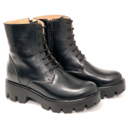 ghete dama din piele naturala negre imblanite mateo shoes