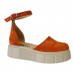 Sandale Inchise in Fata Maro cu Platforma si Catarama, Piele Naturala