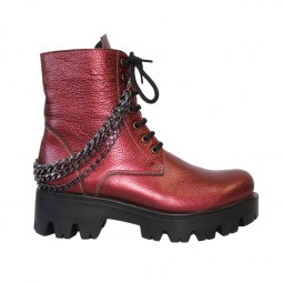 Ghete Talpa Inalta, Rosii cu Siret, Fermoar si Lant, Piele Naturala