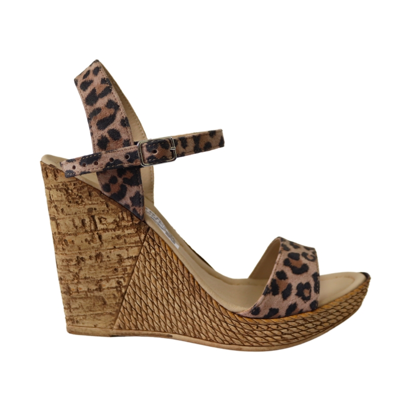 Sandale platforma imprimeu leopard