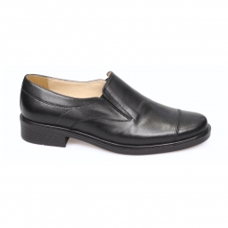 Pantofi Barbati cu Elastic, Negri, Piele Naturala