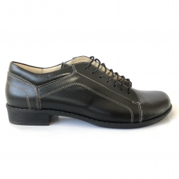 Pantofi dama lati casual cu siret din piele naturala cu lac