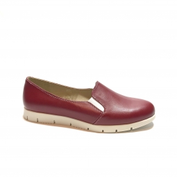 Pantofi dama sport casual cu elastic, rosii din piele naturala