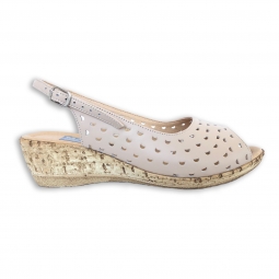 Sandale dama bej cu talpa joasa piele naturala