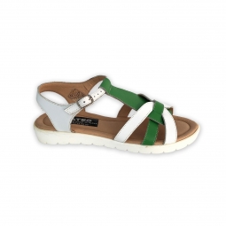 Sandale dama joase verde cu catarame din piele naturala